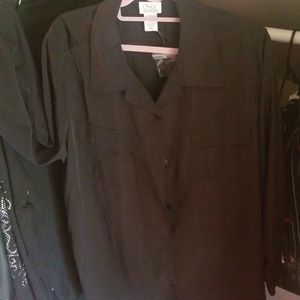 Classic black button down shirt size 24W